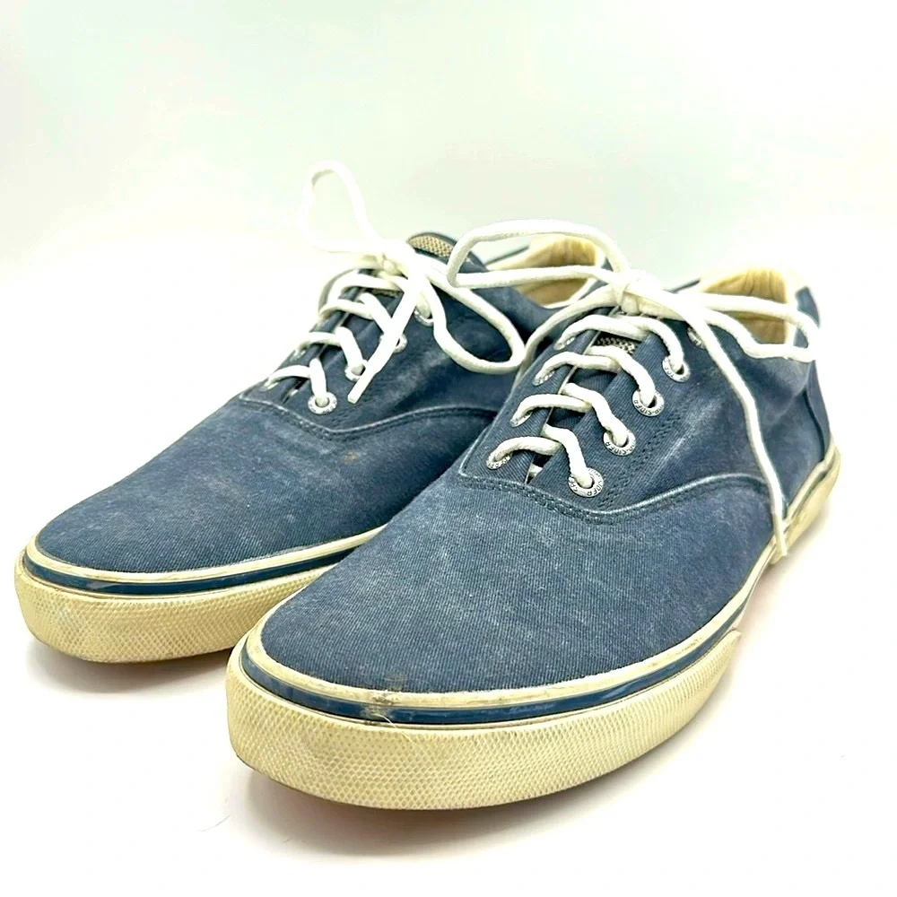 Sperry Top Sider Shoes Mens 11M Halyard CVO Sneakers 1772905 Blue Canvas Lace Up